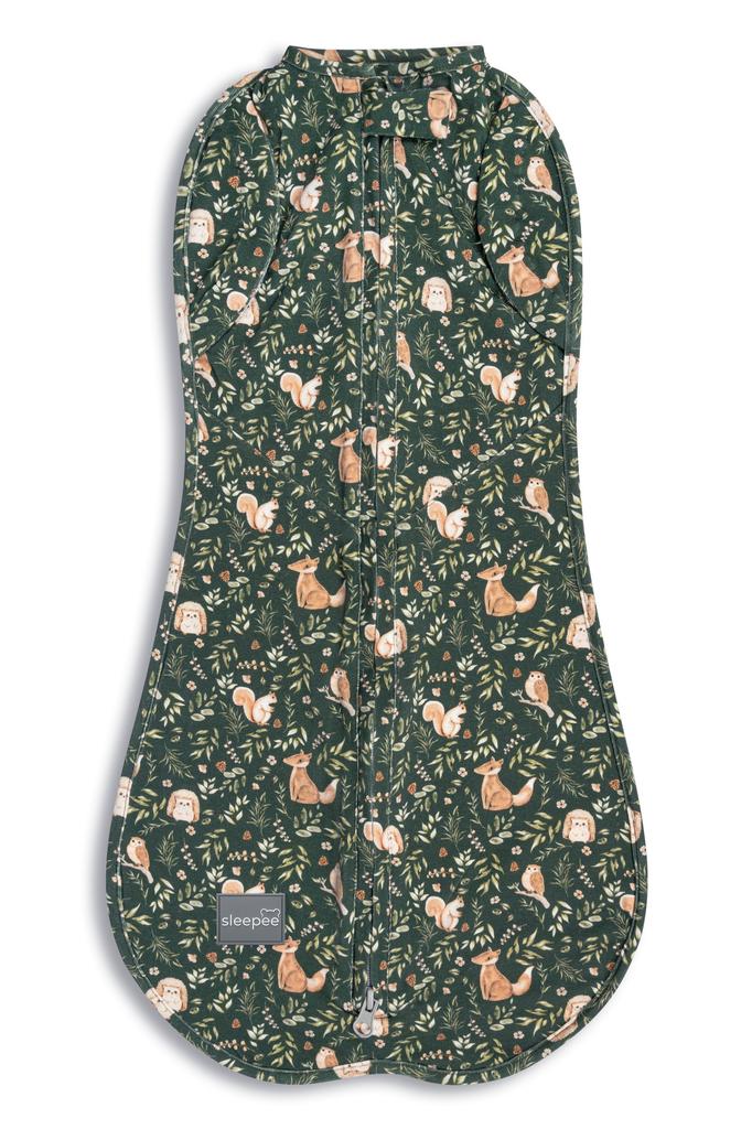 Wickeltuch für die ersten Schritte mit Mütze Green Forest