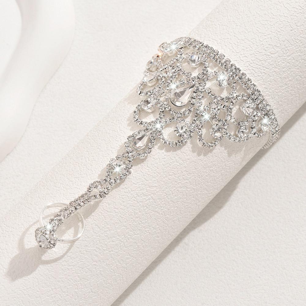 Temperament Trendy Rhinestone Hand Chain Elegant Back of Hand Jewelry Daily Versatile Hand Chain Exquisite Fashion