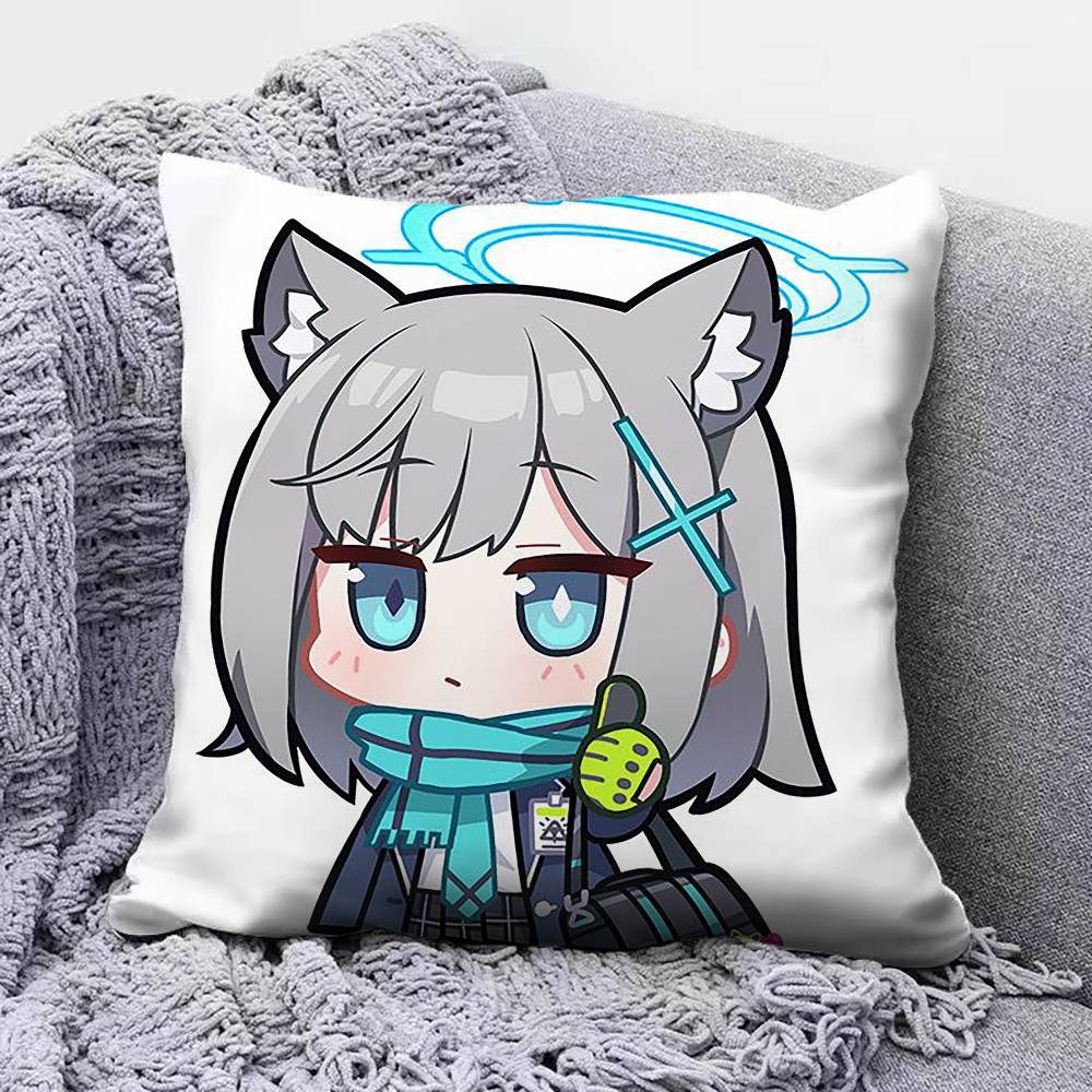 Anime Chibi Blue Archive Cute Home Sofa Cushion Covers and Aecorative Custom Pillow Covers