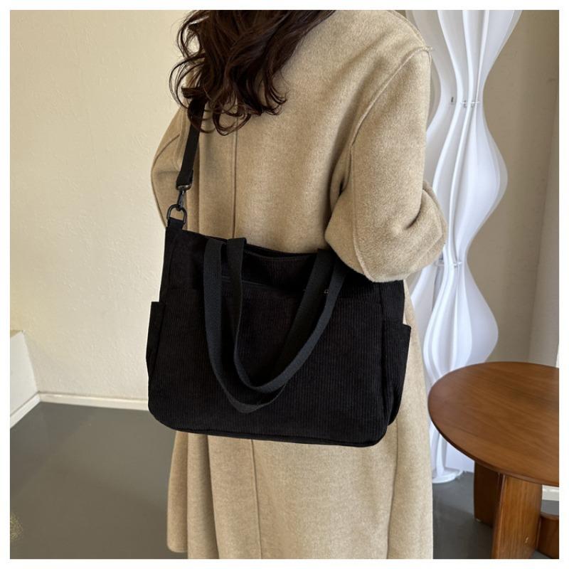 Casual Large Capacity Solid Color Tote Bag Hundred Shoulder Tote Crossbody Bag