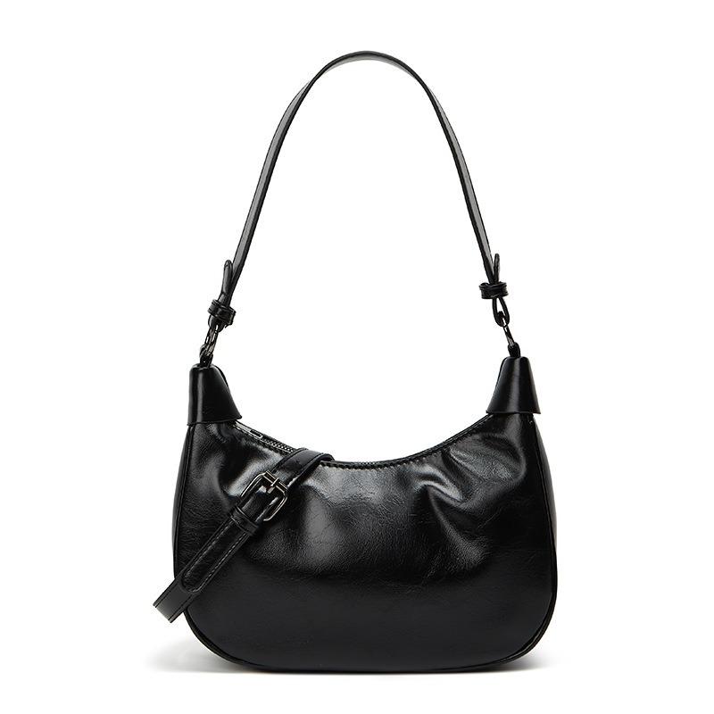 Niche design retro underarm bag women's fashion single shoulder underarm soft leather commuter dumpling bag versatile messenger bag