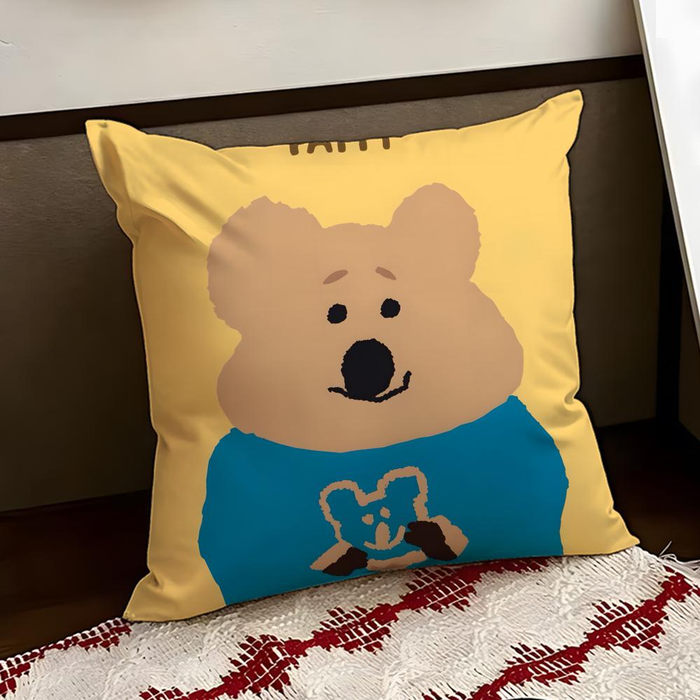 Anime QQuokka Cushion Cover Reversible Soft Durable Pillow Cover Home Car MultiScene Use for Daily Comfort