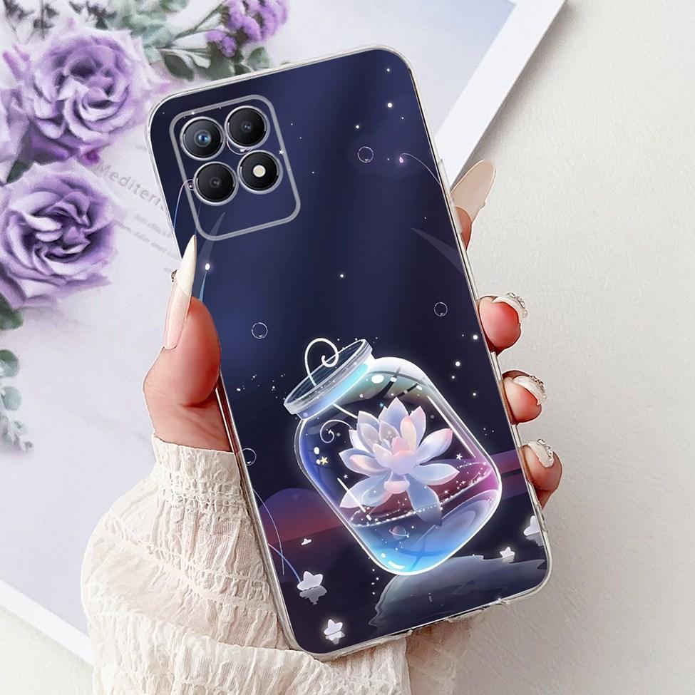 Clear Cover For Realme 8i Case RMX3151 Luxury Butterfly Love Flowers Cool Painted Phone Case For Realme Narzo 50 RMX3286 Cover