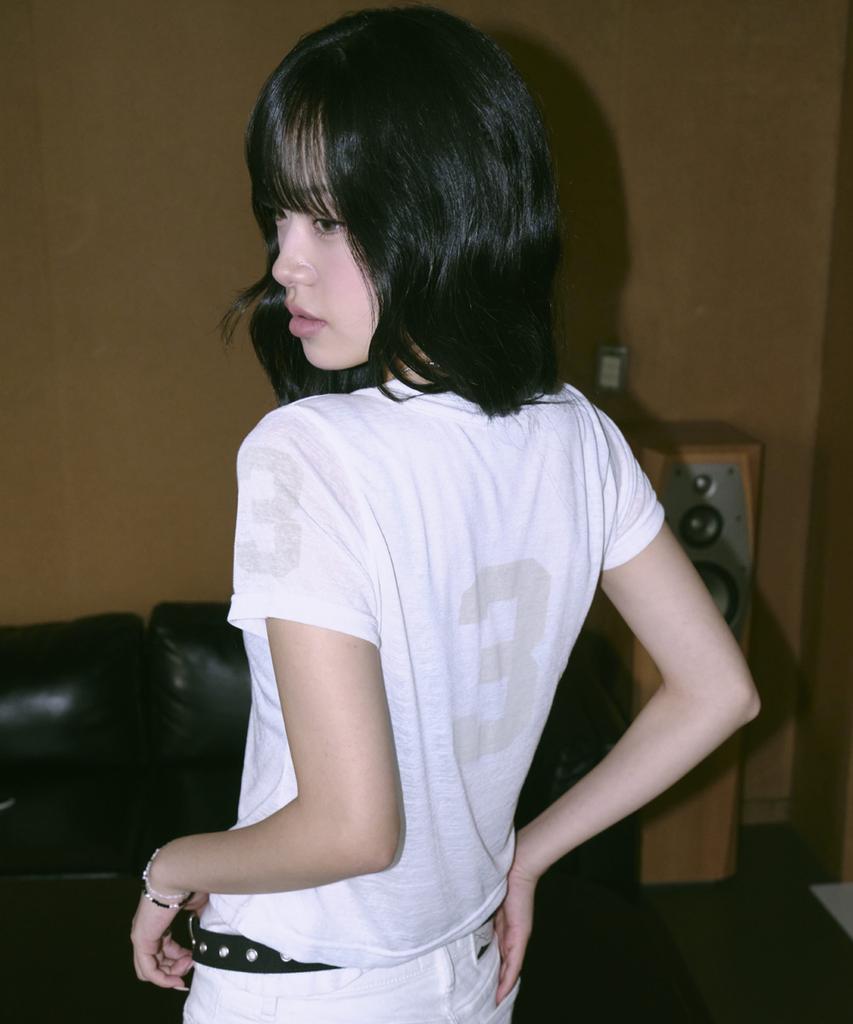 Eontaiteulseoul Untitled Numbering Layered Henley Neck Crop Short Sleeve White