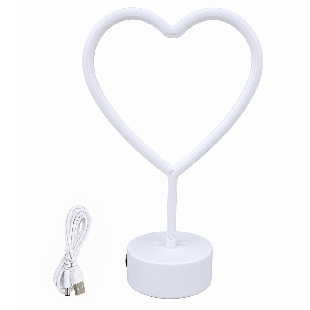 Heart Shaped Neon Desk Lamp USB or Battery Operated LED Neon Sign Decorative LED Neon Light  Women