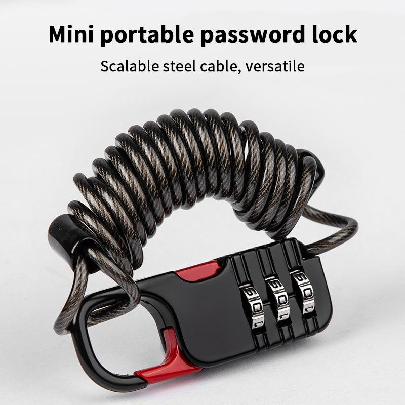 Bicycle Lock Bike Mini 3 Digit Password Lock Wire Mountain Bike Frame Durable Steel Wire Cable Helmet Locks Bicycle Accessories