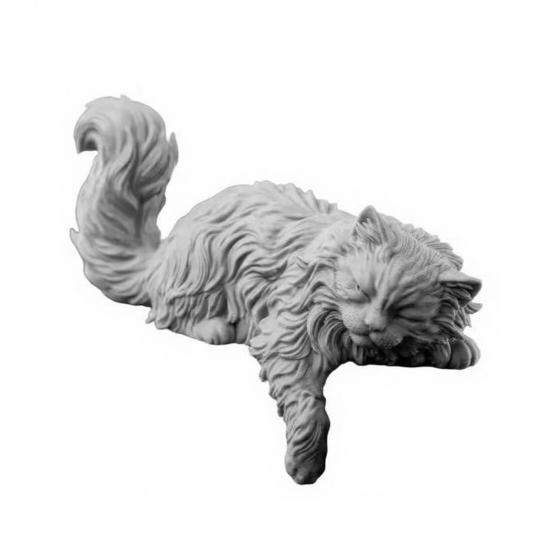 Cute Cat Figurine Computer Monitor Decor 3D Printed Small Cat