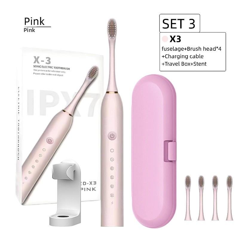 Electric Toothbrush, Rechargeable Model, Universal Soft Bristle Brush for Adults and Children, Portable Travel Set for Home Use, Toothbrush.