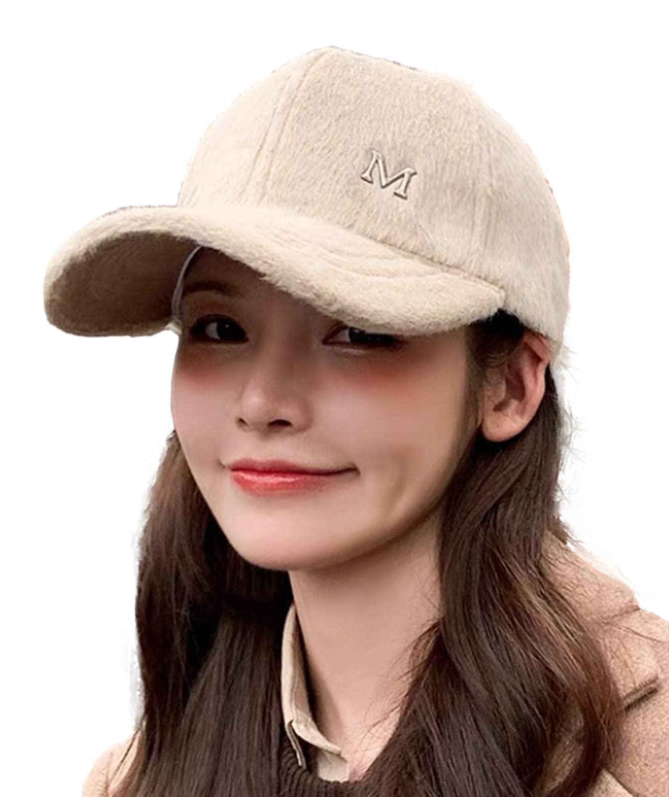 

Cap Winter Deep Cap Cute One Point Fluffy Fluffy One Point Hat Warm Free [Morris coo] Women s (JP, Alphabet, Size, Beige)