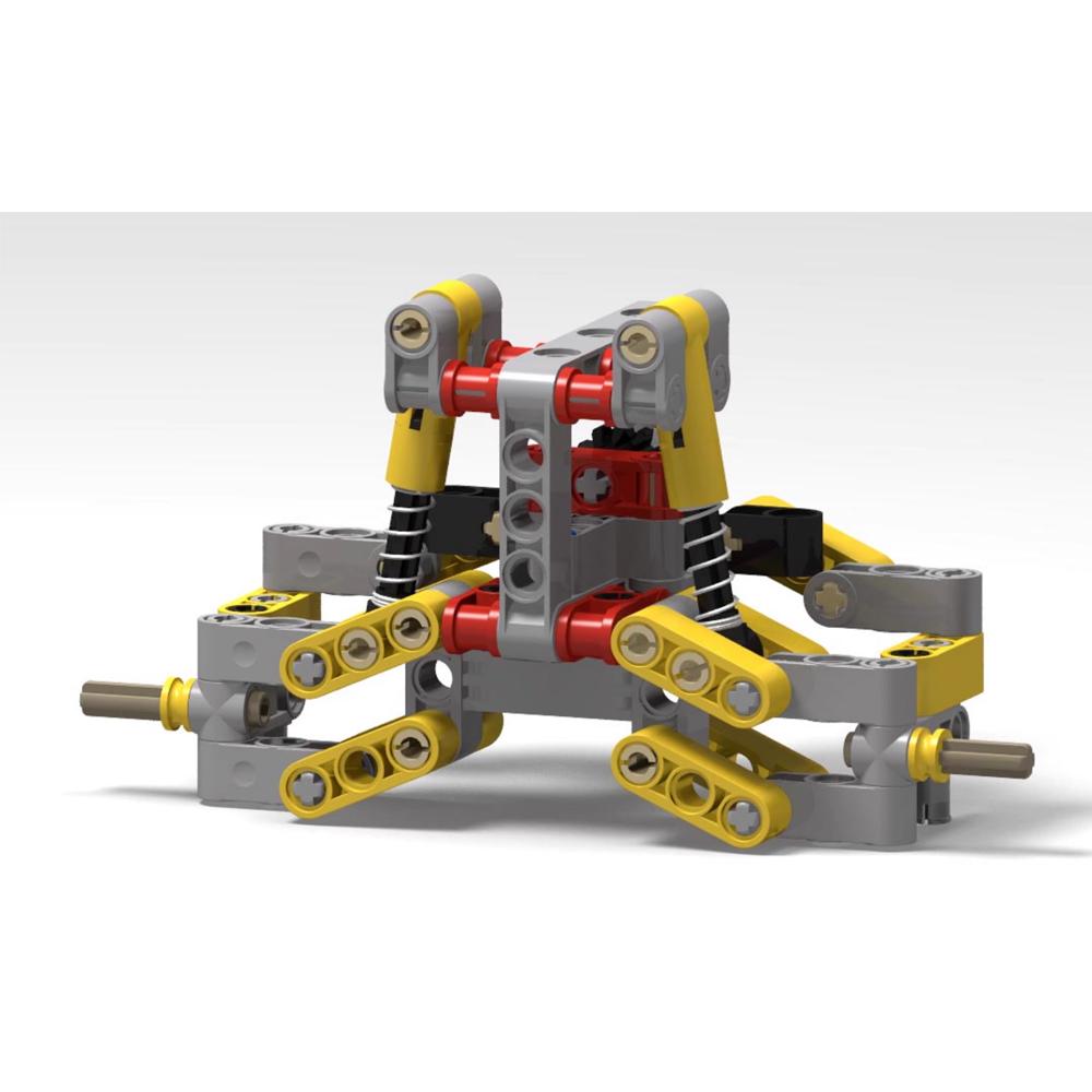 MOC-10458 Einfache Vorder- und Hinterradaufhängungen mit Stoßdämpfern für Bausteine MOC Auto-Chassis-Modell Mechanische Modifikation