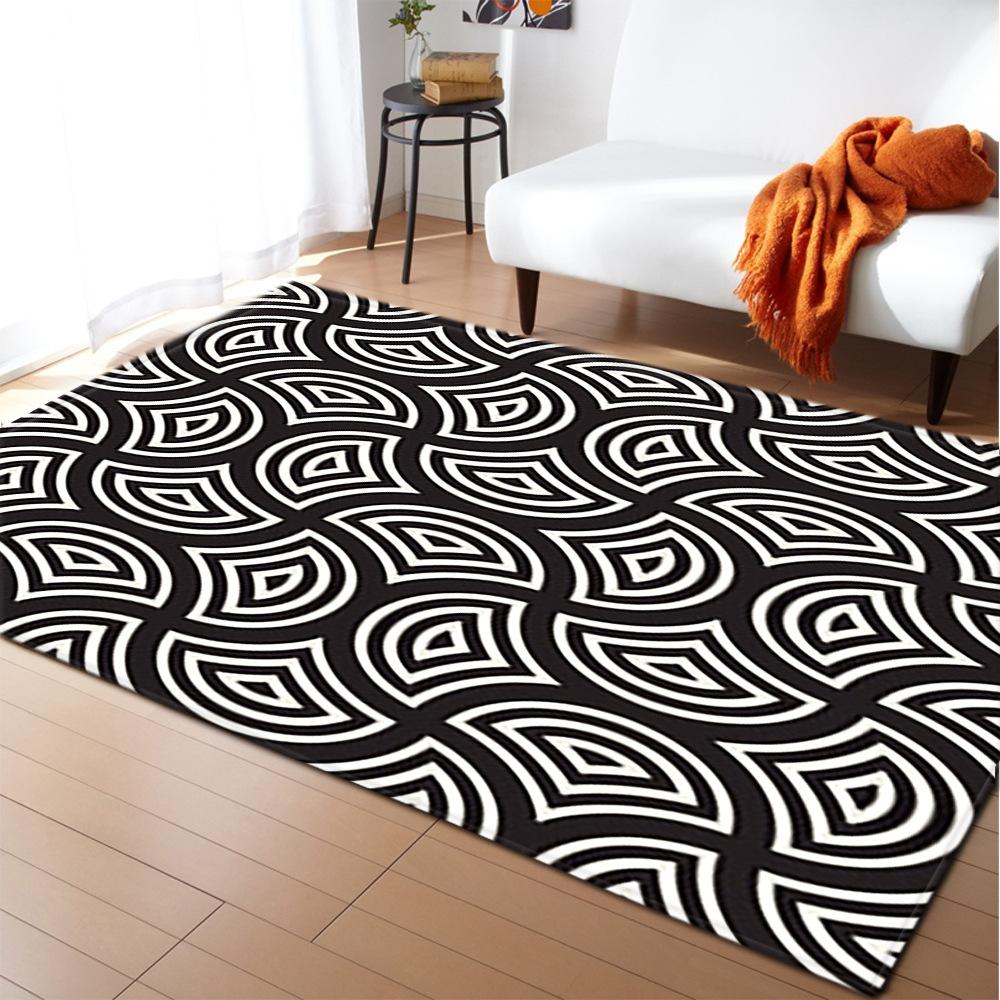 Abstract Stereoscopic Vision Living Room Carpet Bedroom Dining Room Floor Mat Size