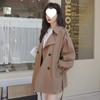Khakifarbener Damen-Trenchcoat in lockerer Passform, Neuer koreanischer Stil für Frühling & Herbst 2025, Kleine Größe mit Puffärmeln