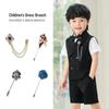 Children's Tuxedo Suit with Flower Corsage & Necklace - Wedding and Performance Accessories