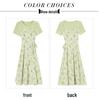 Mint Mambo Green Floral Two-Piece French Style Slim Waist Summer Dress