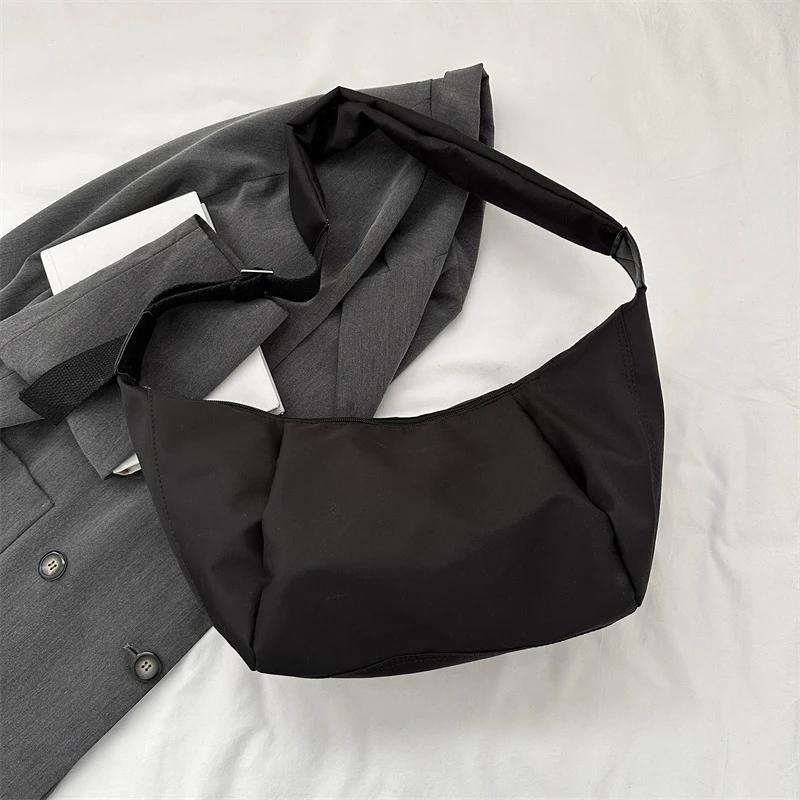 Casual Oxford cloth Women Bags Shoulder Bag Woman Crossbody Bag Hobo Bags Dumpling Bag Large Capacity Female Half Mo Totes