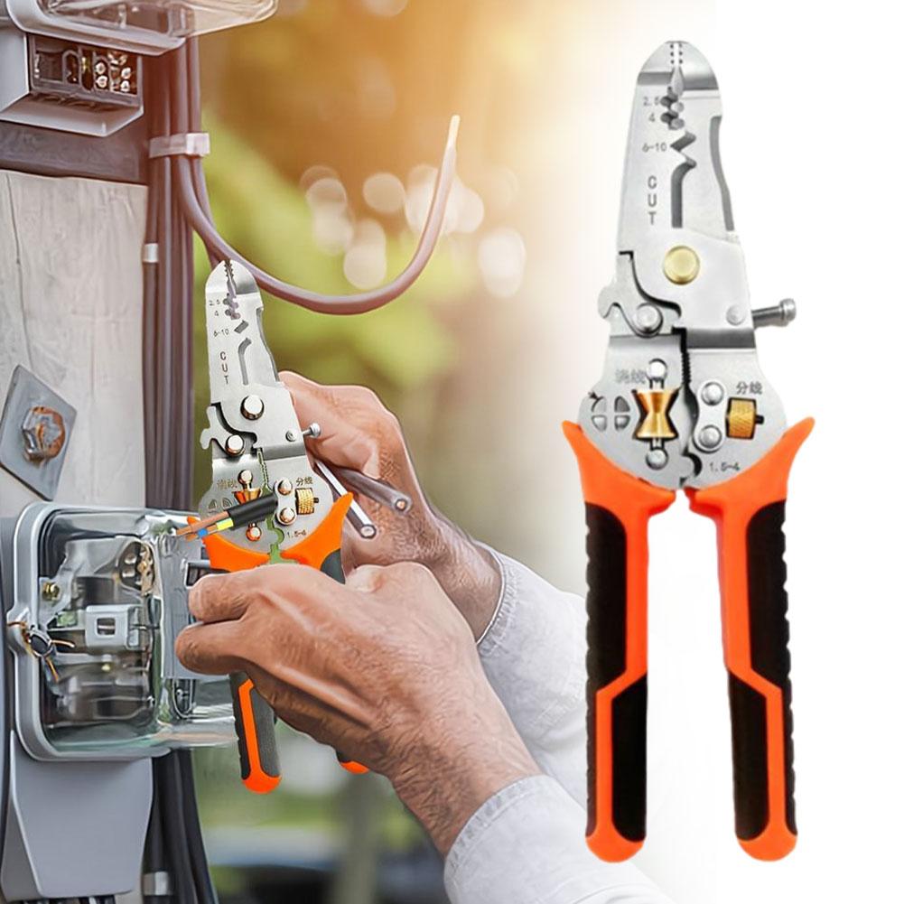1pc Multi-Purpose Wire Stripper High Carbon Steel Cable & Wire Cutting Tool For All Electrical Work R0U9