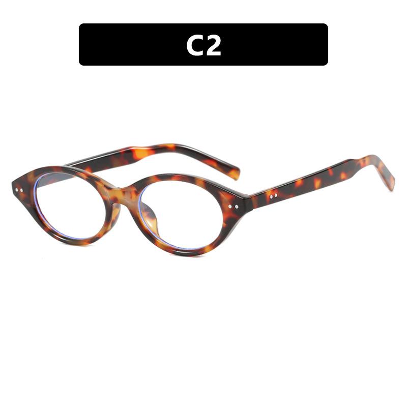 Rice Nail Small Frame Nerd Glasses Frame Cat Eye Can Be Equipped With Myopia Oval Glasses Frame Retro Plain Glasses