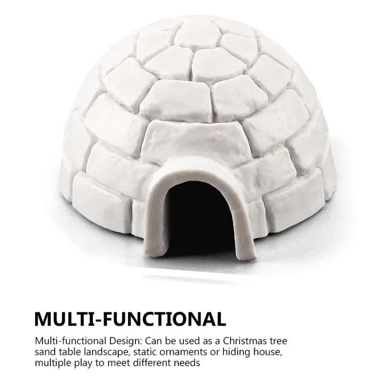 Small Igloo Model The Office Decor Simulated House Ornament Photo Christmas Tree for Bedroom Plastic Farm Figurines
