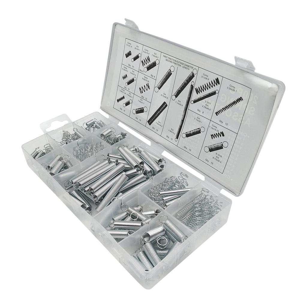 200PCS Tension Extension Spring Compression Spring Stretch Hook Spring Set DIY Hardware Accessories Set