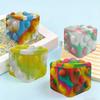 Stress Relief Toy Macaron Gradient Color Food-Grade Silicone Bubble Popper Hand-Eye Coordination Development 3D Cube Sensory Fidget