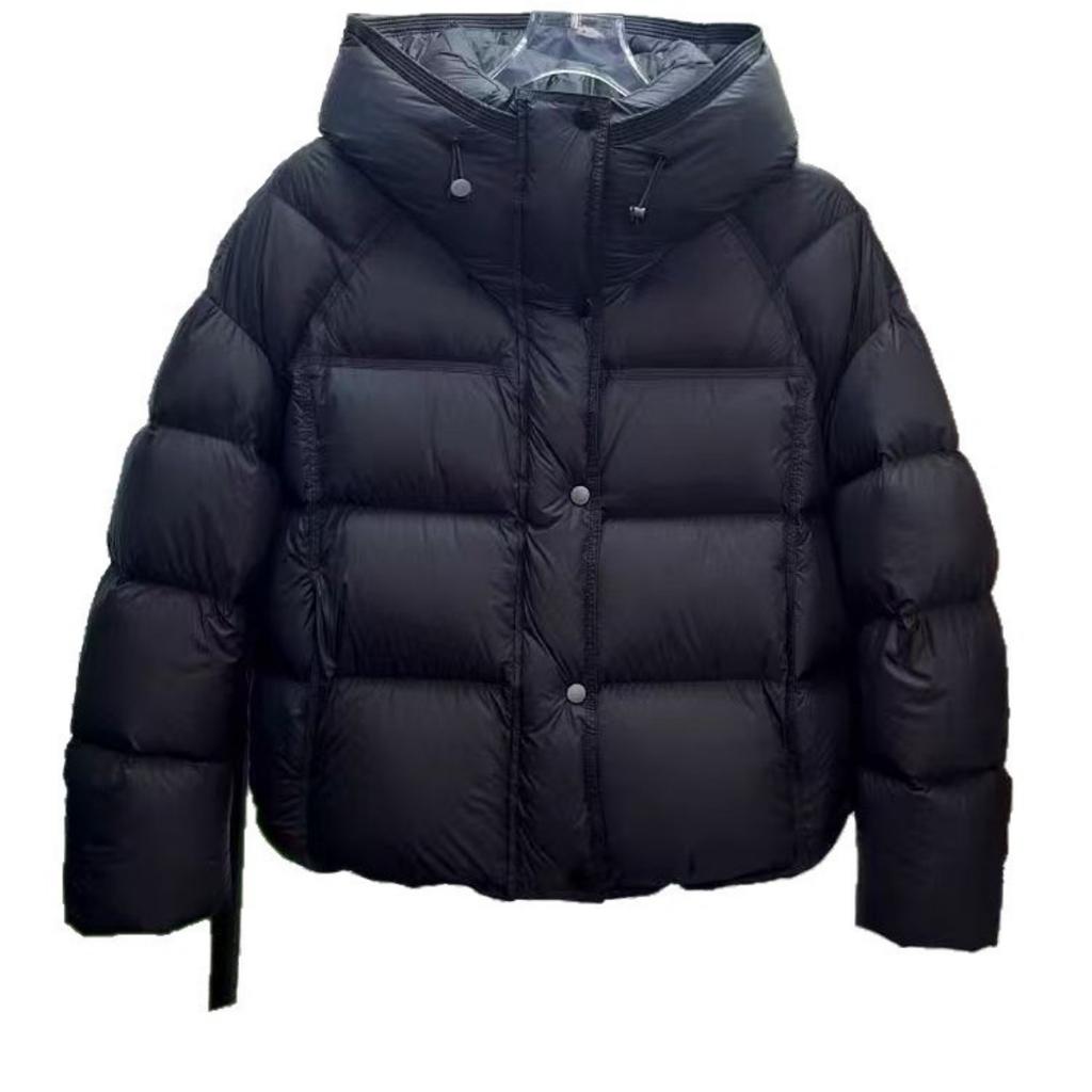 Herbst Winter Damen Uni Stepp Kurz Kapuze Locker Brotmantel Verdickt Warm Baumwolle Gesteppt Jacke