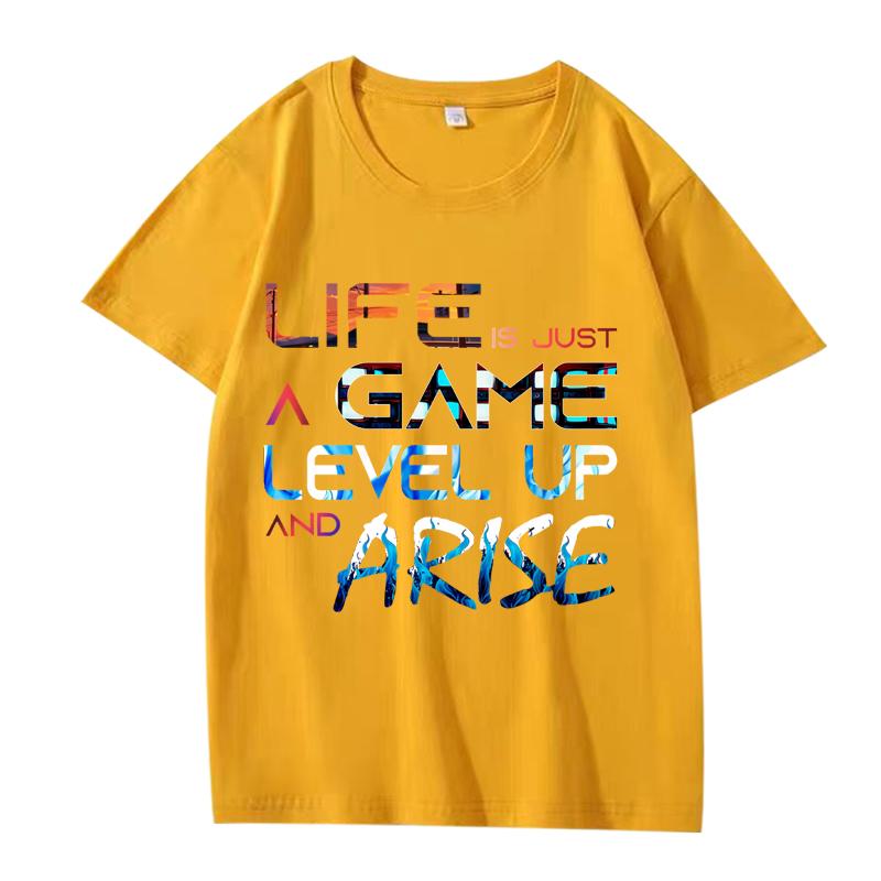Solo Leveling Arise Aesthetic T Shirt Men Women Oversized 100% Cotton Short Sleeve Summer Print Unisex Plus Sizetops