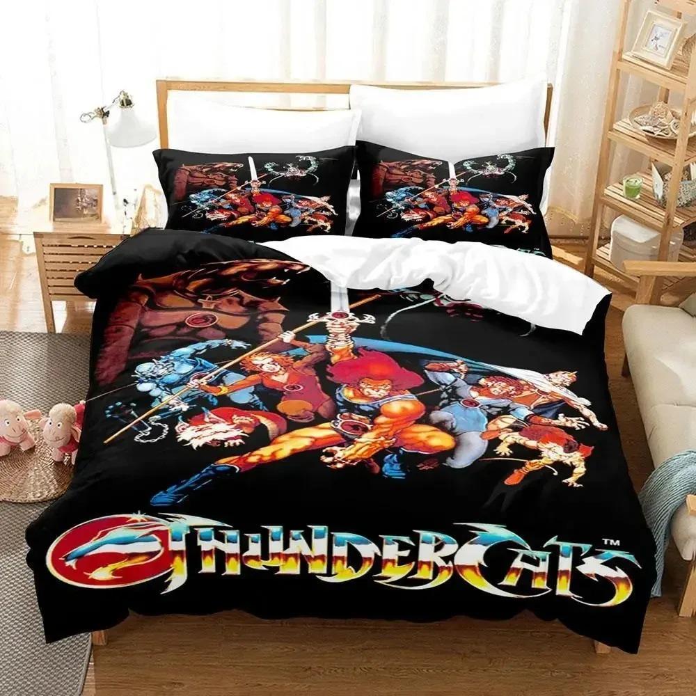 

Fashion Thundercats Bedding Set Single Twin Full Queen King Size Bed Set Aldult Kid Bedroom Duvet cover Sets 3D Print Anime US Queen 228x228cm