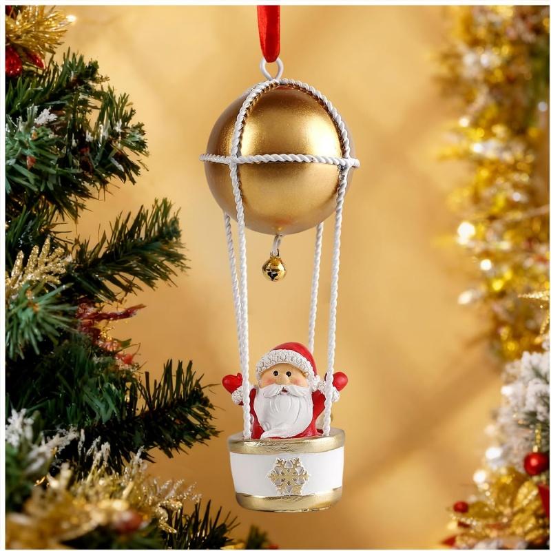 1Pc Christmas Santa/Snowman/Elk Hot Air Balloon Ornament Xmas Hanging Decor