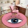 Turkish Evil Eye Round Carpet Chair Cushion Round Entryway Rug, Soft Round Rugs for Living Room, Bedroom, Circle Carpet Decor Gifts