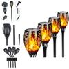 Elegant Solar Flame Torch Light With 12 Led Amber Glow Perfect For Outdoor Garden Decor