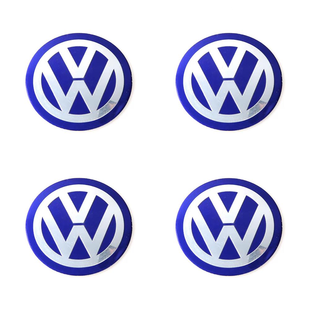 VEMZG1 4PCS 56mm 60mm 65mm Car Wheel Centre Cap Decal Hub Sticker Auto Accessories For VW Polo Passat GTI Bora Rline R Line Golf