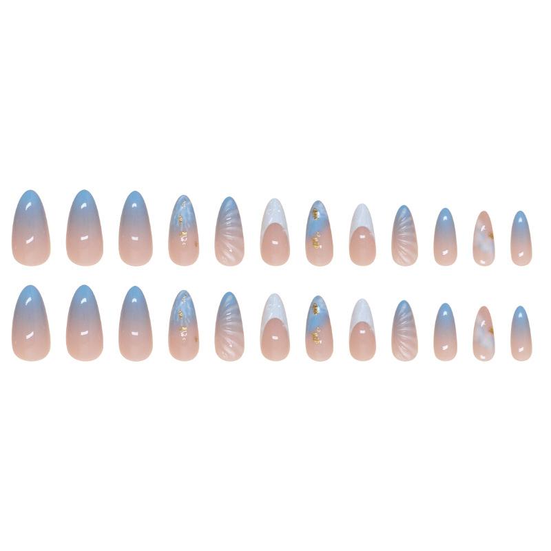 Ocean fake nails wear nail three-dimensional shell removable nail piece French nail piece nail patch
