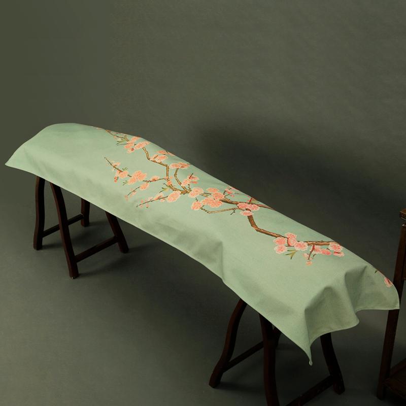 163-165cm Chinese Ancient Style Elegant Guzheng Cover Dust Cover Edge Classical Literary Piano Organ Keyboard Furniture Cover