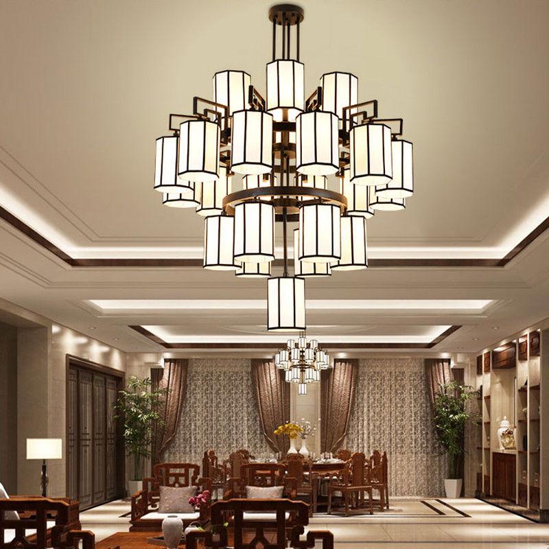 Chinese-Style Duplex High Ceiling Chandelier for Hotel Lobby or Villa
