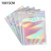 20 Pcs Zip Bags Aluminum Foil Hologram Food Mylar Pouch Small Water Proof Zipper Reclosable Pouches Plastic Self Seal Bag