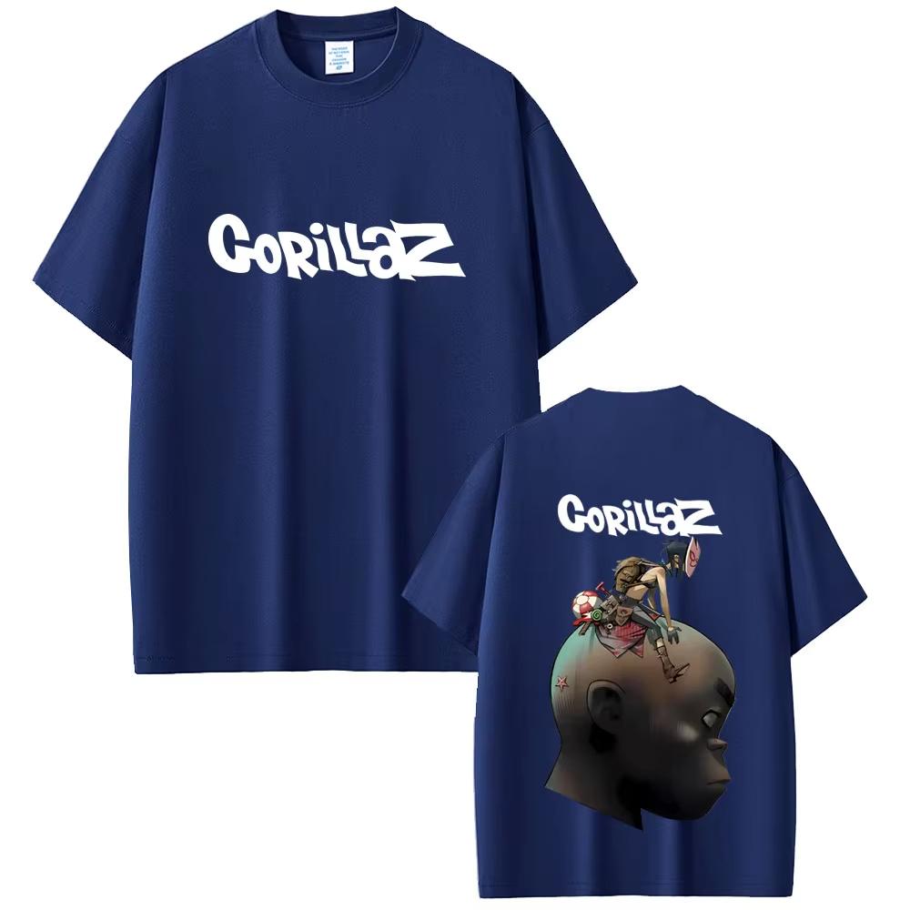 Rock Band Gorillaz Graphic T-shirts Men Women Punk Oversized Streetwear Men's Retro Gothic Short Sleeve T Shirts