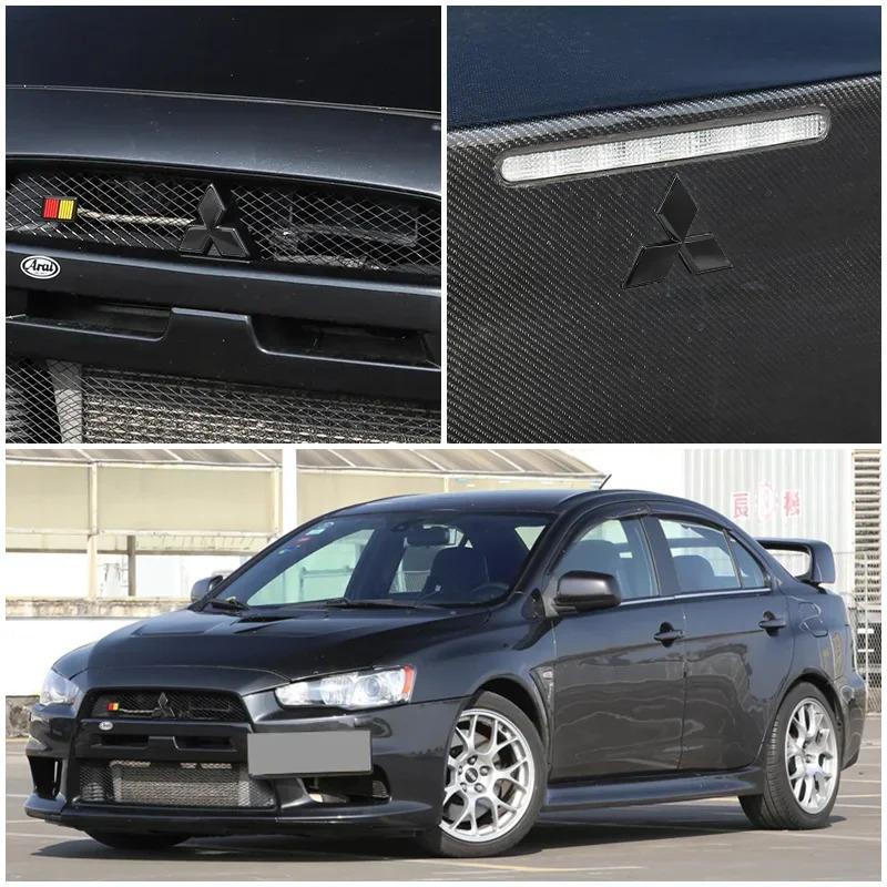 1Pc Car Front Hood Emblem For Mitsubishi Outlander Lancer 9 10 Pajero L200 EX ASX Creative Rear Boot Trunk Logo Auto Accessories