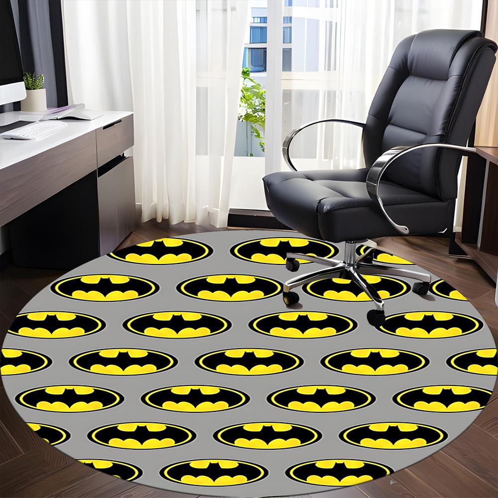 1pc Batman Symbols Office Round Area Rug, Under Office Chairs Bedroom Living Room Home Decor, Room Deco, Available in Various Sizes