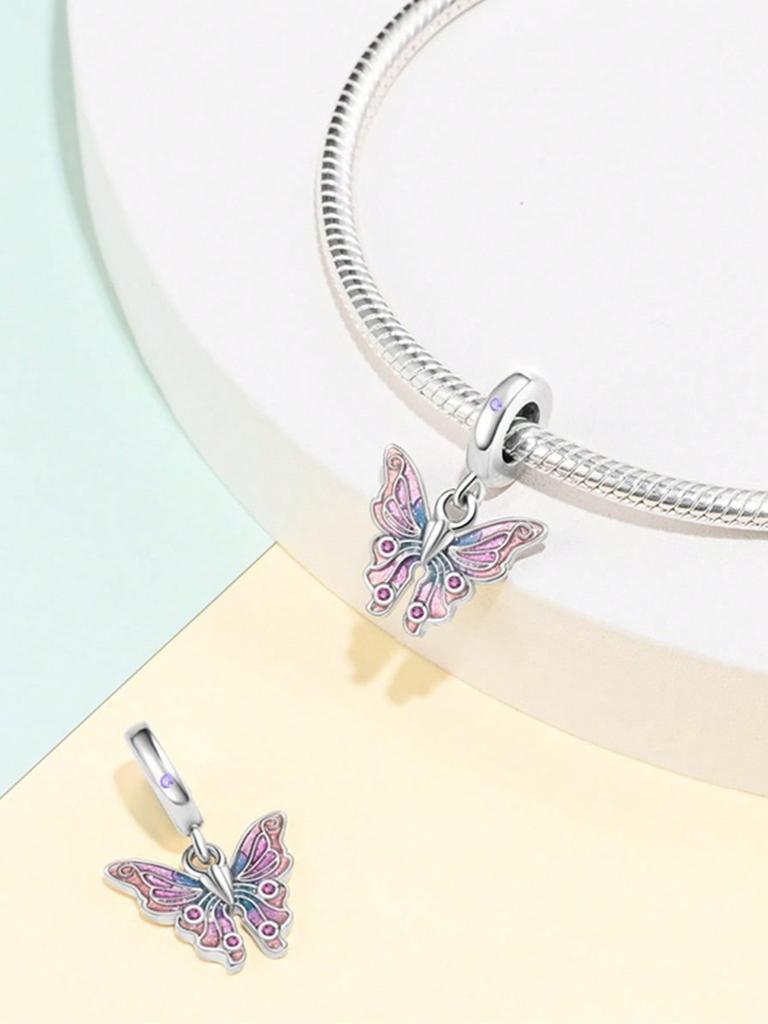 Charm Copper Colors Spring Design Colorful Butterfly Shape Bead For Design Bracelet Diy Beads Stylish Charms Jewellery Making Gift For Women Styfne