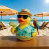 Tropical Jimmy Buffett Parrot Duck Ornament Island Vibes Decor Colorful