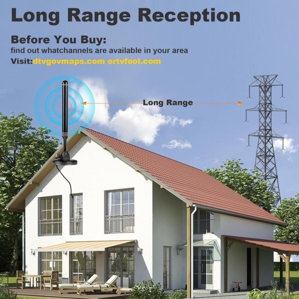 ABS Digital TV Antenna Indoor/Outdoor TV Antenna 1000 Miles Range 4K HD Signal Booster With 5M Cable TV Tools Accessories