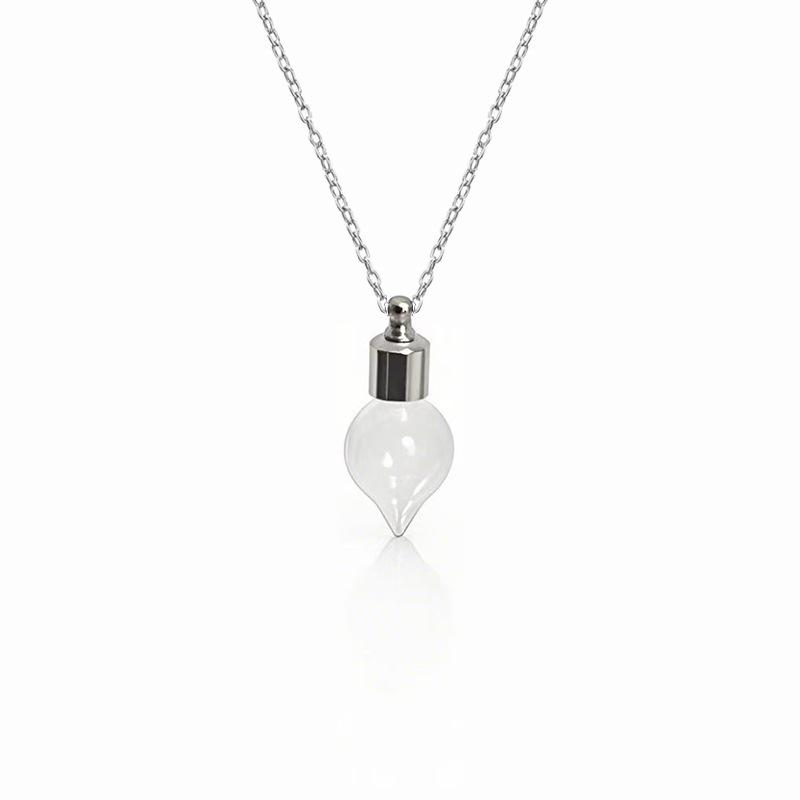 Mini Titanium Staal Ketting met Twist-Open Wensfles Hanger voor Babyhaar en Cinnaber Opslag