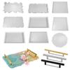 Tray Epoxy Resin Silicone Mold DIY Large Rectangle Tea Plate Coaster Resin Mold For Home Decoration Craft Making Art Supplies