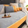 Gold Border Embossed Sofa Towel Mat Chenille Non Slip Sofa Cover Pillowcases Leaf Patterns Sofa Cushion Living Room L-shaped