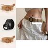 Bohemian Woven Cotton Linen Belt With Round Buckle For Women Summer Dress Accessories