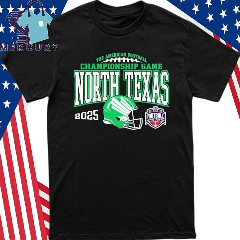 Official North Texas Mean Green 2025 AAC Football Championship Bound Shirt Unisex T-Shirt XL