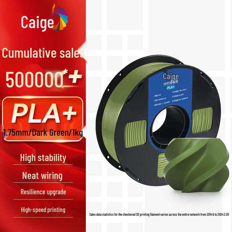 Caige 3D Printer PLA+ Filament 1.75mm CN plug (adapter included)