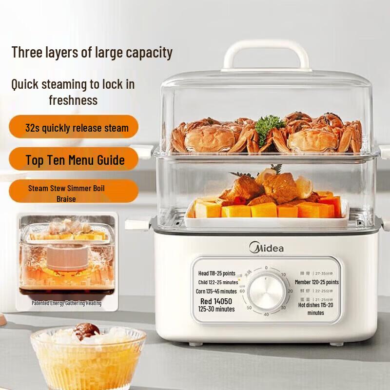 Midea Multi-functional Electric Food Steamer CN plug (adapter included)