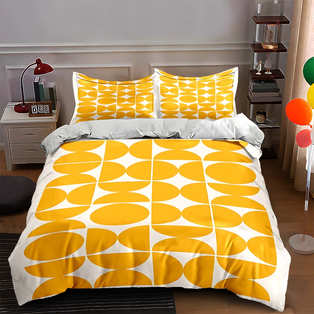 

Geometric yellow shapes. Bedding Duvet cover sets Duvet covers Pillowcases gifts (1 * Duvet Cover 2 * Pillowcases, without duvet insert) 135x200cm