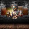 Buddha Mindfulness Meditation 5 Piece Five Panel Wall Canvas Print Modern Art Poster Picture Home Decor Gift For Him Her